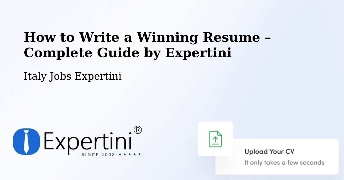 Resume Writing Guide for Job Seekers – Sinalunga - Sinalunga, Italy Jobs Expertini