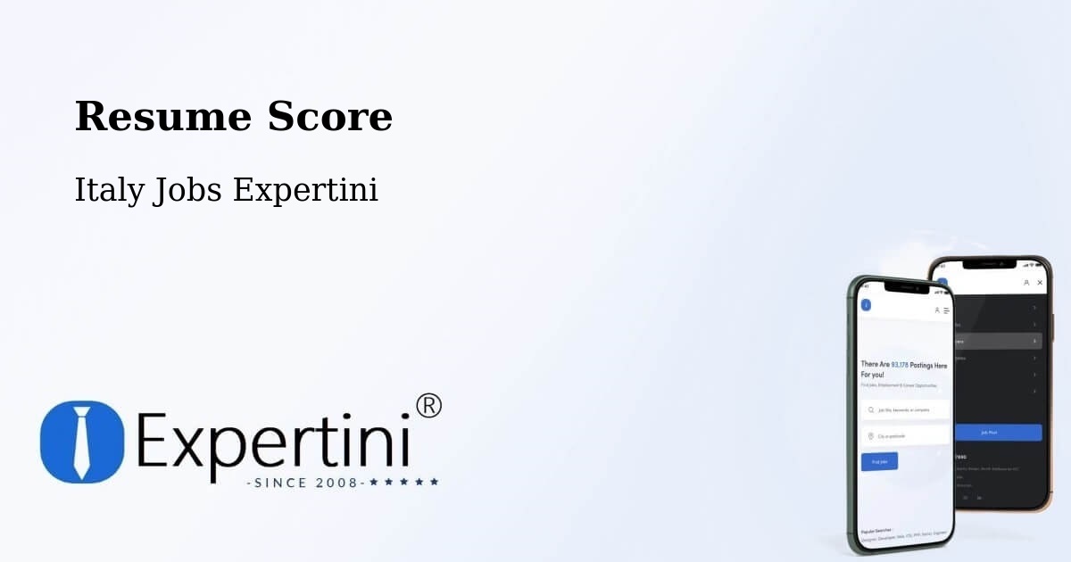 Resume Score & Job Description Match Tool – Sinalunga - Italy Jobs Expertini